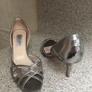 Jimmy Choo silver shoes